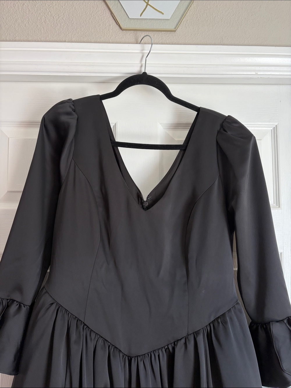 Dark Romance Satin Bustle Dress in Black - Picture 4 of 10